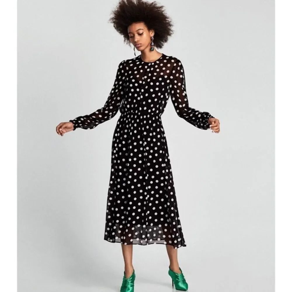 ZARA black and white polka dot fun party dress S